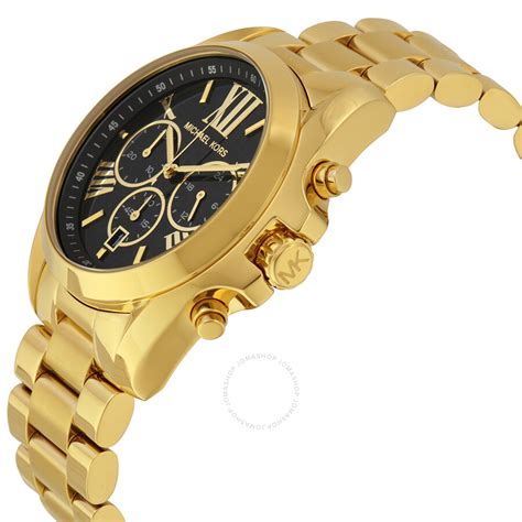 mk black gold watch|black mk watch women's.